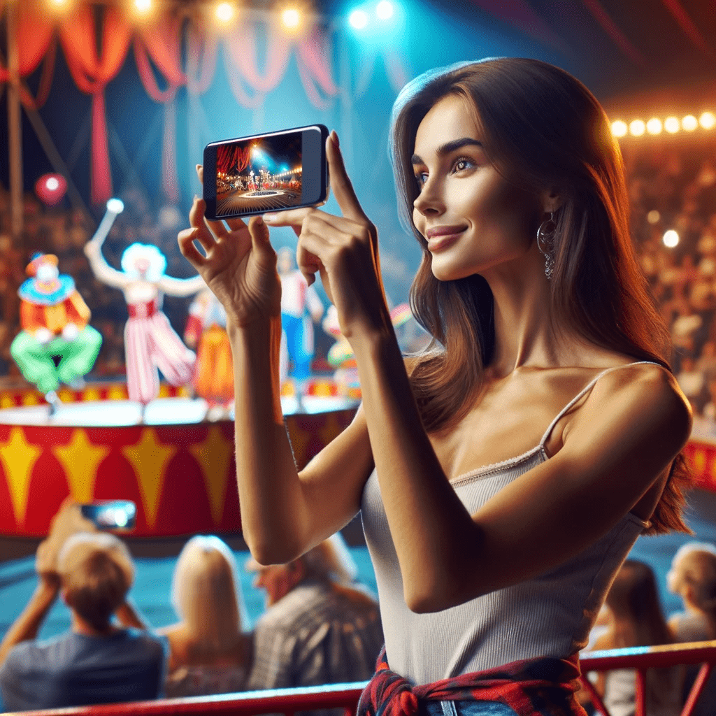 Der Zirkus ist in der Stadt. Fotografieren einer Vorstellung mit dem Smartphone. Fotografieren und Filmen mit dem Smartphone: Bessere Fotos und Videos mit dem Handy für Freizeit, Hobby und Business