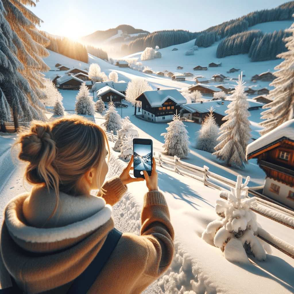 Spazieren Winter Schnee Steiermark Gleisdorf Raab Österreich mit dem Smartphone. Fotografieren und Filmen mit dem Smartphone: Bessere Fotos und Videos mit dem Handy für Freizeit, Hobby und Business