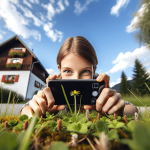 Blick von ganz unten bis in den Himmel. Blickwinkel und Perspektive für dein Motiv. DSLR Kamera und Smartphone. Fotografieren und Filmen mit dem Smartphone: Bessere Fotos und Videos mit dem Handy für Freizeit, Hobby und Business