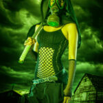 Green Cyberpunk Female Model Girl Marlin Science Fiction Fotoshooting Photoshop Bildbearbeitung