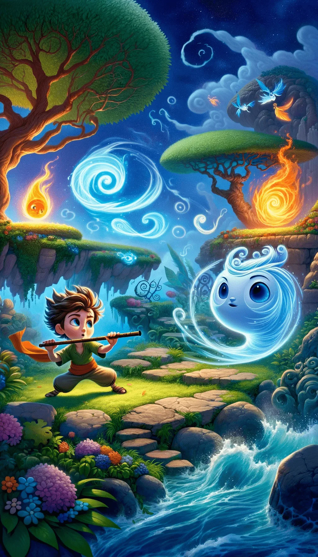 Mehr über den Artikel erfahren Tim und das Abenteuer der vier Elemente. 26 Gute Nacht Geschichten für Kinder zum Einschlafen für eine schöne Reise ins Traumland zum Vorlesen und selber lesen lassen mit Mehrwert, Wissen und Lernerfolg