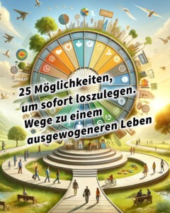 25 Möglichkeiten, um sofort loszulegen. Wege zu einem ausgewogeneren Leben Dein Lebensrad drehen: 12 Schlüsselbereiche für ein Erfülltes Leben: Die 12 Lebensbereiche: Dein Schlüssel zu Glück und Erfolg