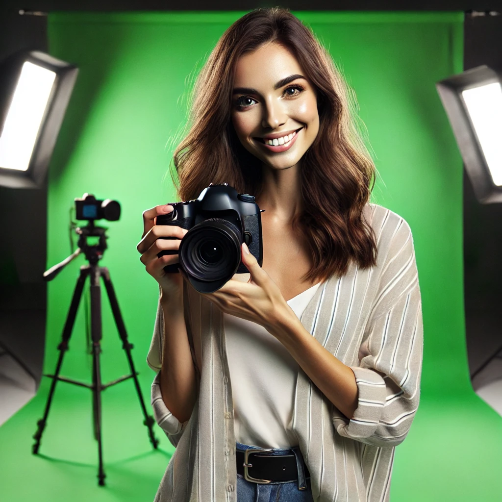 Mehr über den Artikel erfahren Green Screen Phone Camera Transition Smartphone Video First Try Female Model mit DSLR Kamera inkl. 37 Fototipps und Bildideen