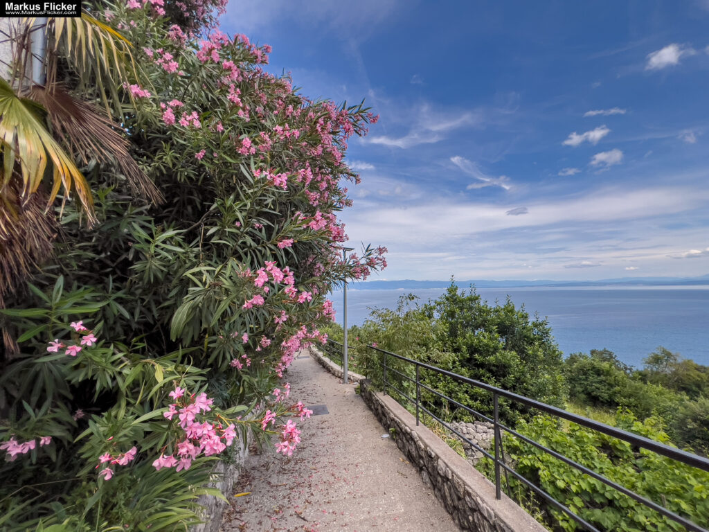 Župa Mošćenice Primorje-Gorski Kotar Kroatien Istrien. Roadtrip in Europa. Reisen mit dem Auto innerhalb der EU. Citytrips, Camping, Landschaft, Rundfahrt mit dem PKW, romantische Städte und Urlaubsinspiration