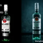 Warum Produktfotos mehr sind als nur Bilder. Beispiel Bacardi Flasche mit Wassertropfen