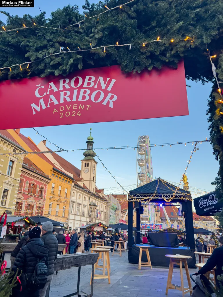 Magisches Maribor Weihnachtsmarkt Winterwunderland Advent im Winter Čarobni Maribor Riesenrad