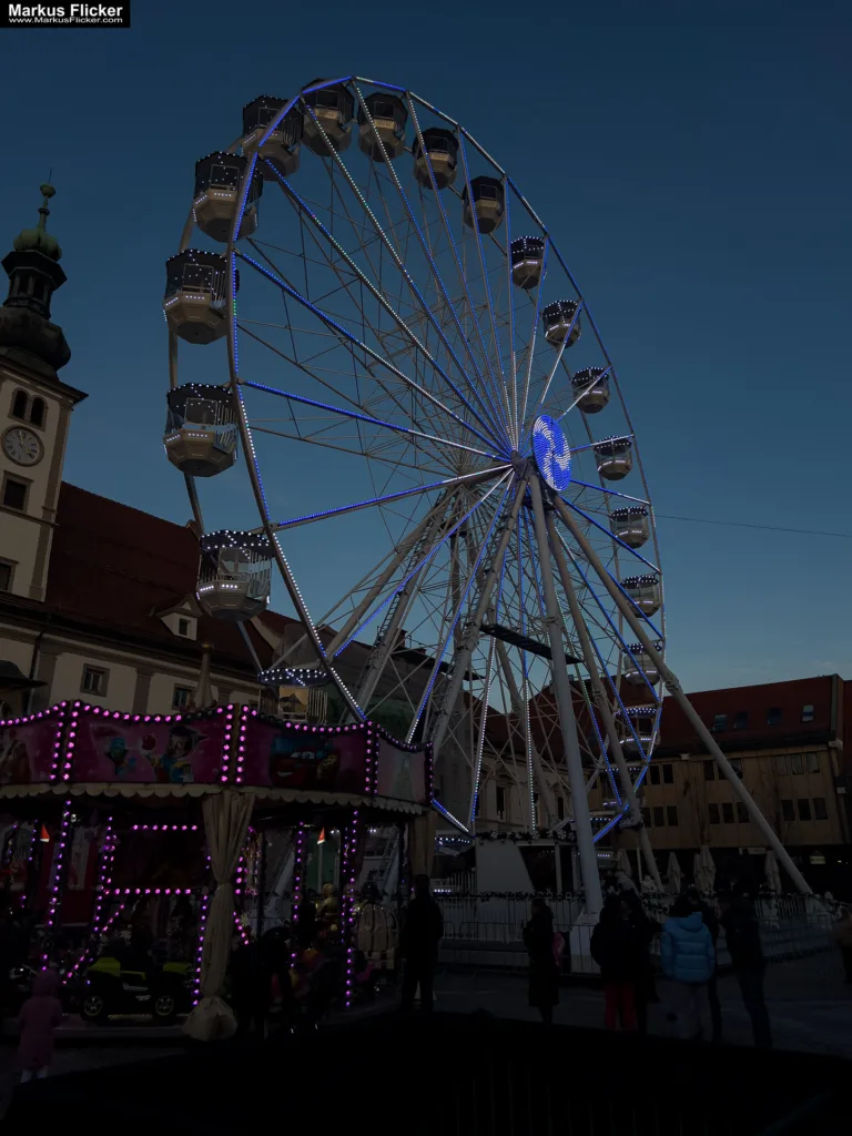 Magisches Maribor Weihnachtsmarkt Winterwunderland Advent im Winter Čarobni Maribor Riesenrad