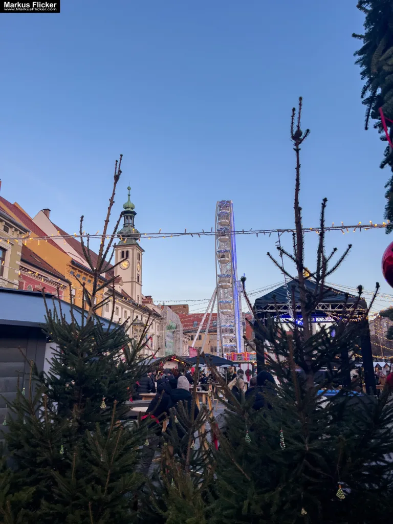 Magisches Maribor Weihnachtsmarkt Winterwunderland Advent im Winter Čarobni Maribor Riesenrad