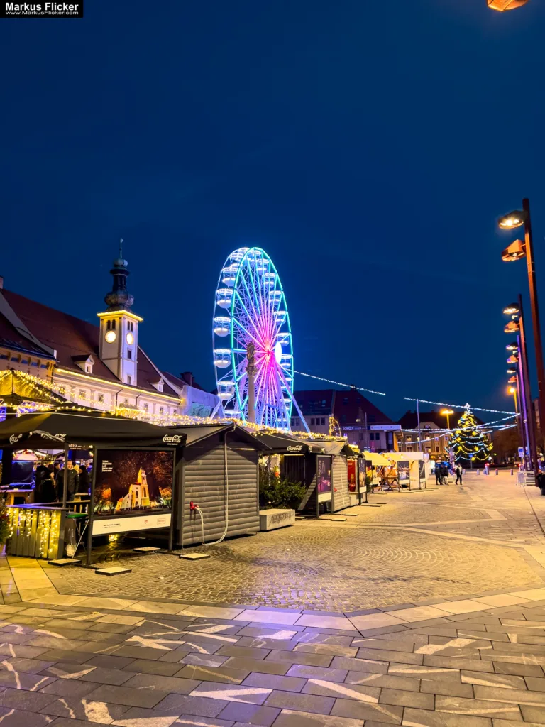 Magisches Maribor Weihnachtsmarkt Winterwunderland Advent im Winter Čarobni Maribor Riesenrad