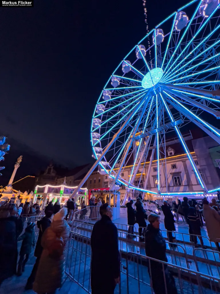 Magisches Maribor Weihnachtsmarkt Winterwunderland Advent im Winter Čarobni Maribor Riesenrad