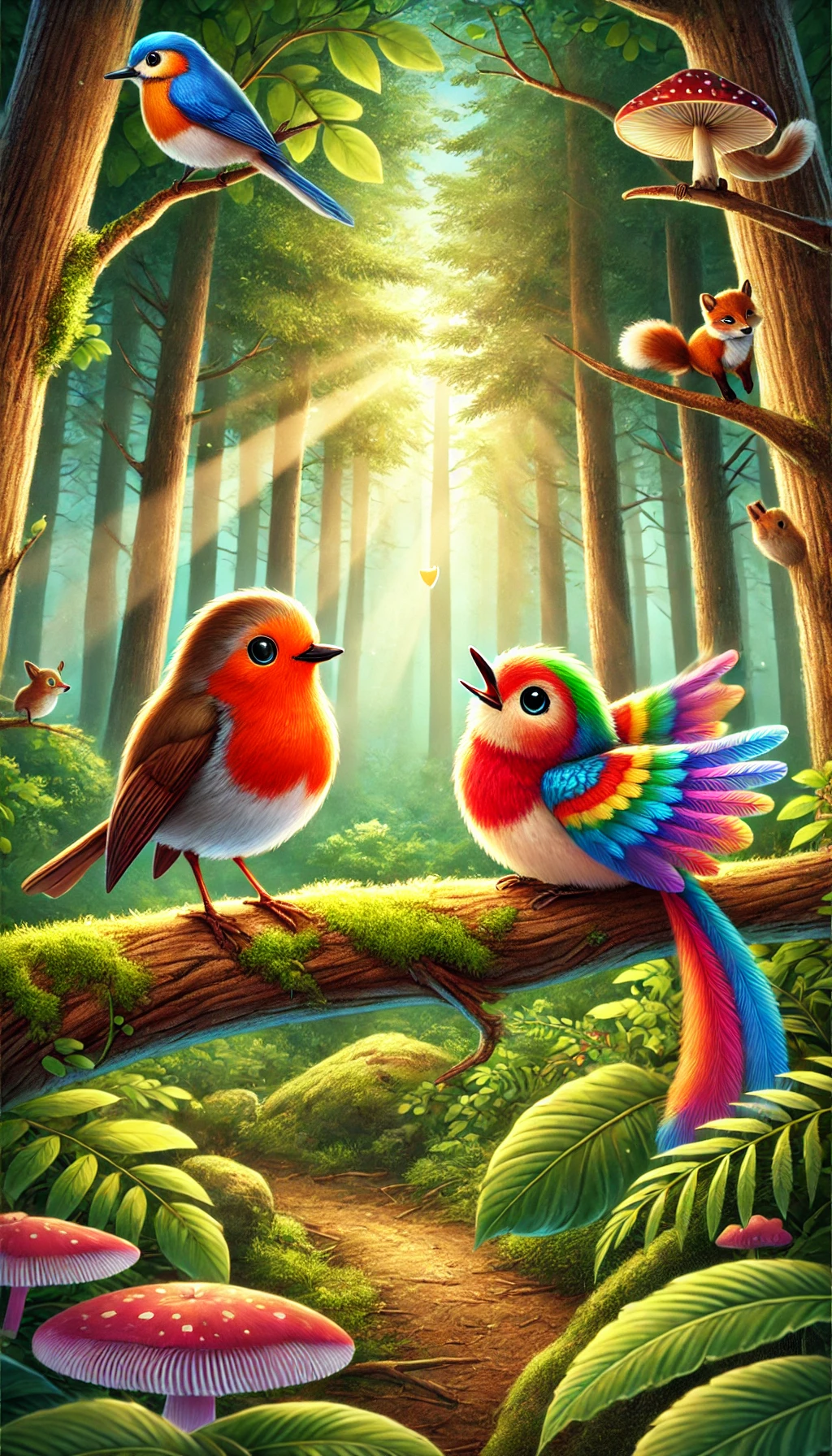 Mehr über den Artikel erfahren Der kleine Mut von Rotkehlchen Robin. 30 Spannende und lehrreiche Kindergeschichten im Wald. Die mutigen Freunde des Waldes. Abenteuer im Herzen des Zauberwaldes. Tierische Helden und ihre magischen Reisen.