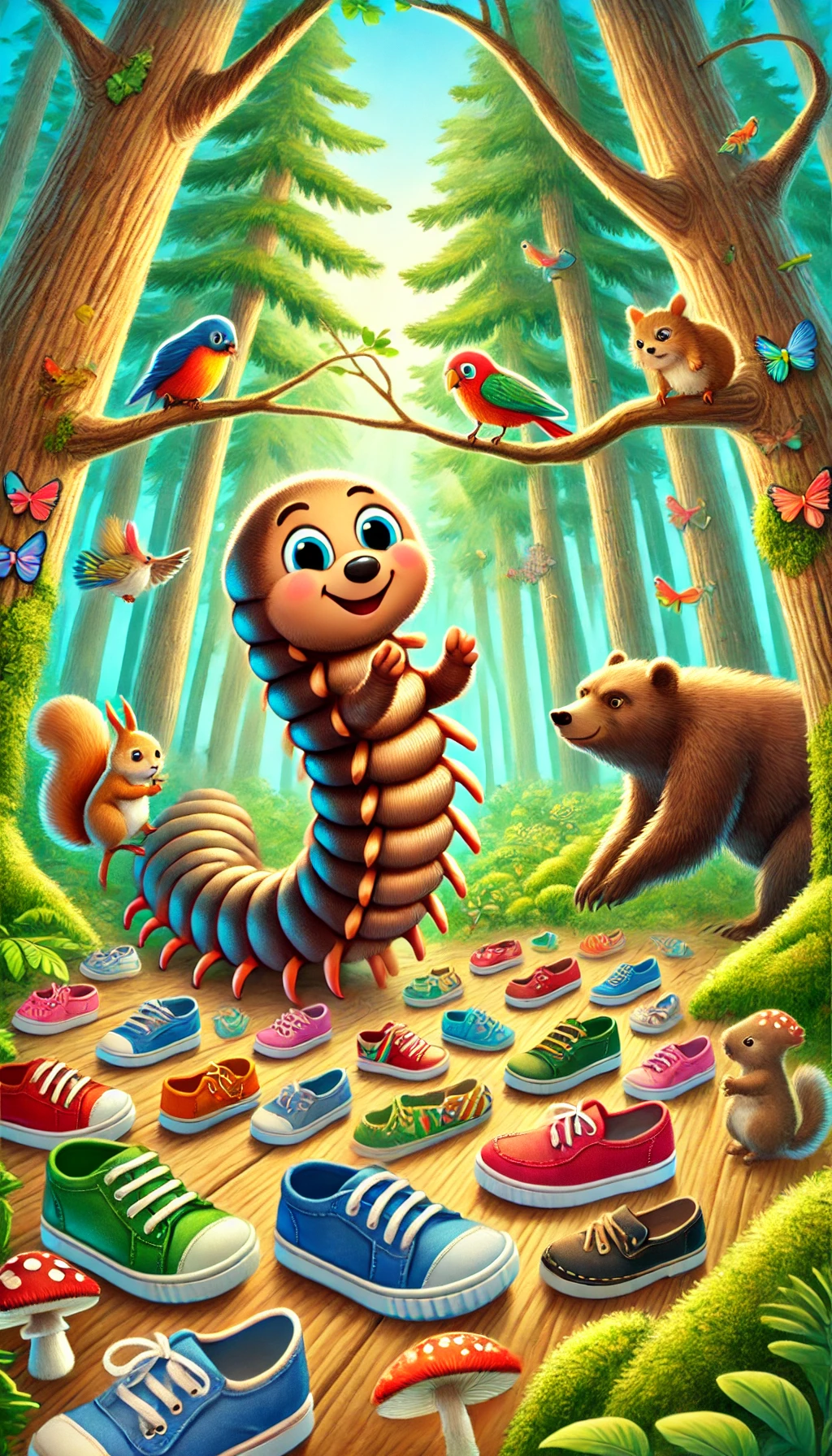 Mehr über den Artikel erfahren Der Tausendfüßer und seine neuen Schuhe. 30 Spannende und lehrreiche Kindergeschichten im Wald. Die mutigen Freunde des Waldes. Abenteuer im Herzen des Zauberwaldes. Tierische Helden und ihre magischen Reisen.