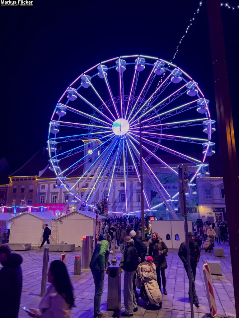 Magisches Maribor Weihnachtsmarkt Winterwunderland Advent im Winter Čarobni Maribor Riesenrad