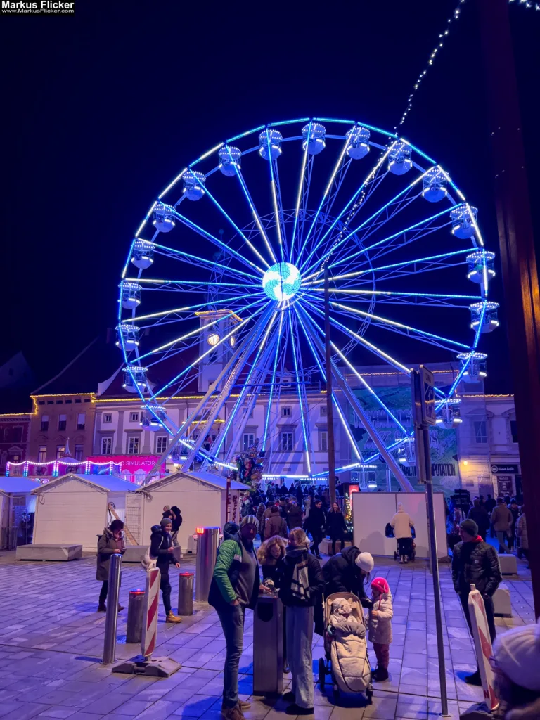 Magisches Maribor Weihnachtsmarkt Winterwunderland Advent im Winter Čarobni Maribor Riesenrad