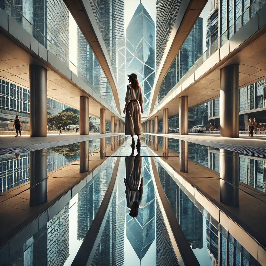 Reflektionen und Symmetrien in urbanen Räumen für DIY Fotografie. Kreative DIY-Fotografie – Zuhause, in der Stadt und in der Natur