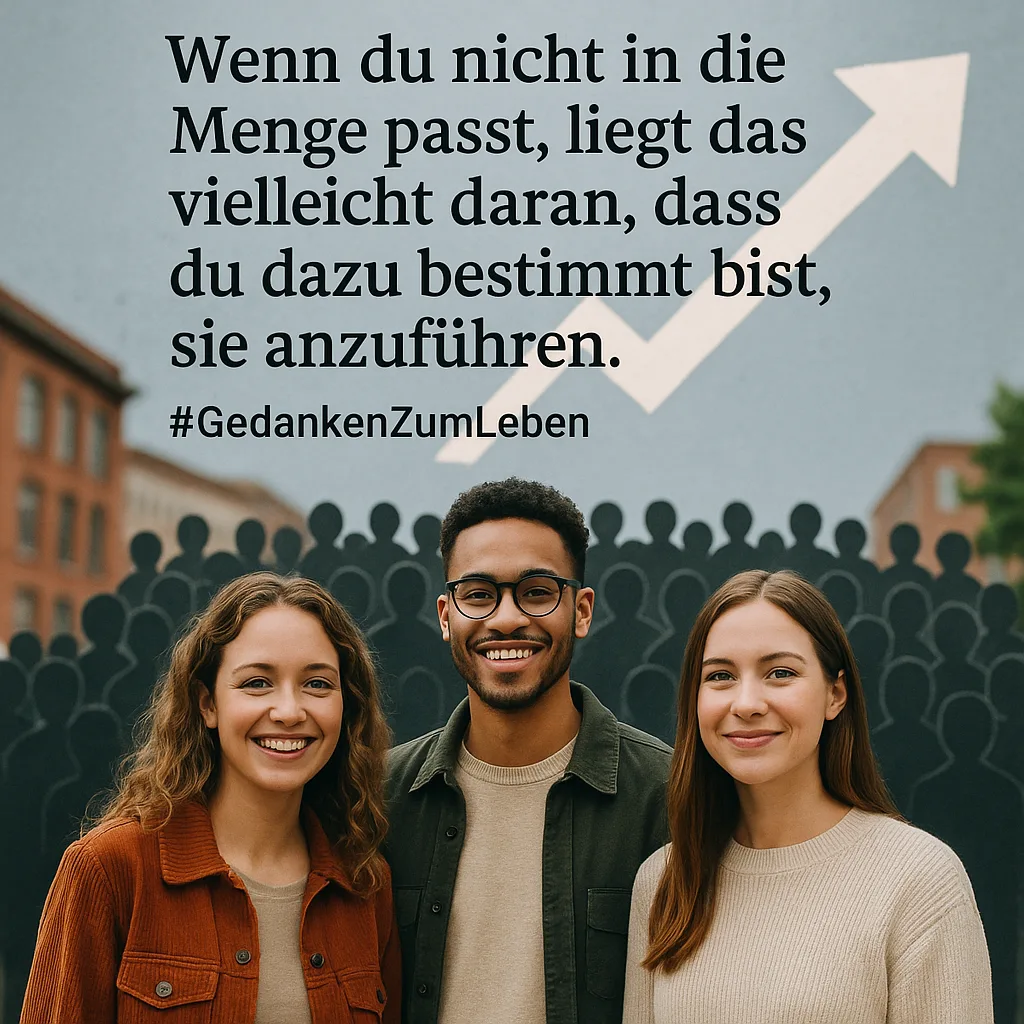 Wenn du nicht in die Menge passt, liegt das vielleicht daran, dass du dazu bestimmt bist, sie anzuführen #GedankenZumLeben