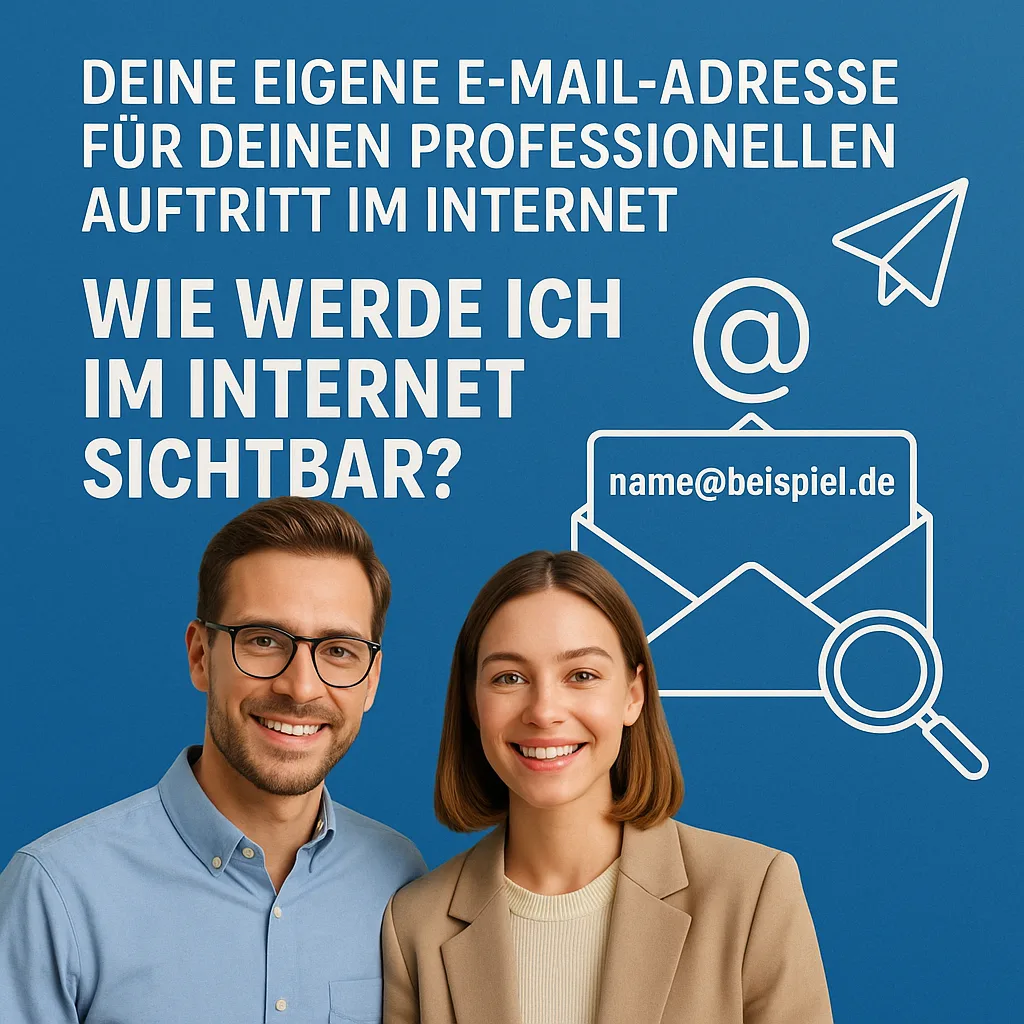 Deine eigene E-Mail Adresse für deinen professionellen Auftritt im Internet. Wie werde ich im Internet sichtbar?!: Starte mit Social Media für Erfolg durch deinen Online Auftritt und mehr Sichtbarkeit
