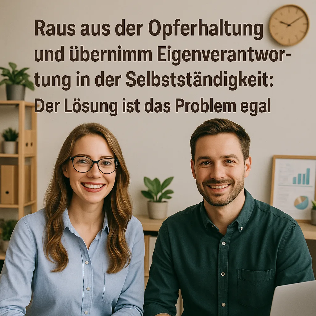 Raus aus der Opferhaltung und übernimm Eigenverantwortung in der Selbstständigkeit: Der Lösung ist das Problem egal. Jetzt mache ich mich selbstständig! Erfolgreich starten mit Informationen aus der Praxis: Mein Weg und meine Learnings als Selbstständiger