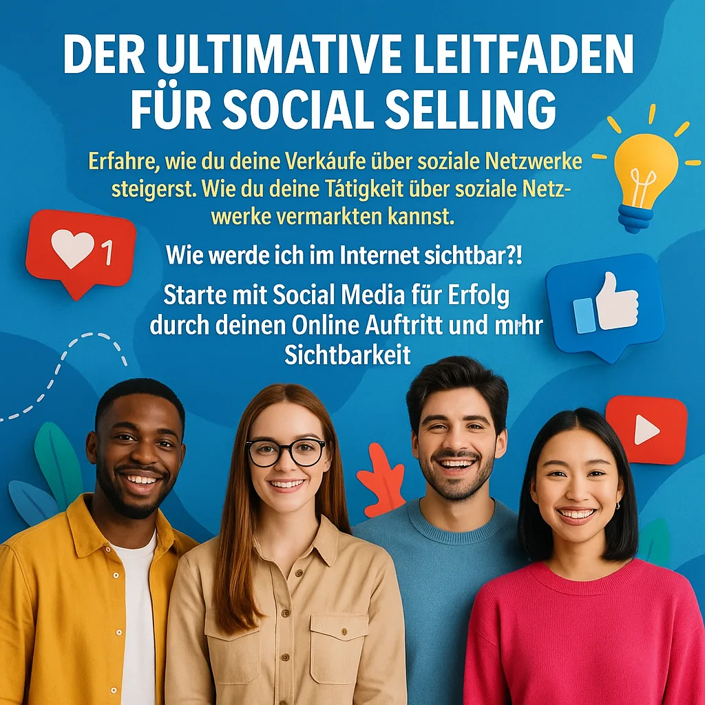 Der ultimative Leitfaden für Social Selling. Erfahre, wie du deine Verkäufe über soziale Netzwerke steigerst. Wie du deine Tätigkeit über soziale Netzwerke vermarkten kannst. Wie werde ich im Internet sichtbar?!: Starte mit Social Media für Erfolg durch deinen Online Auftritt und mehr Sichtbarkeit