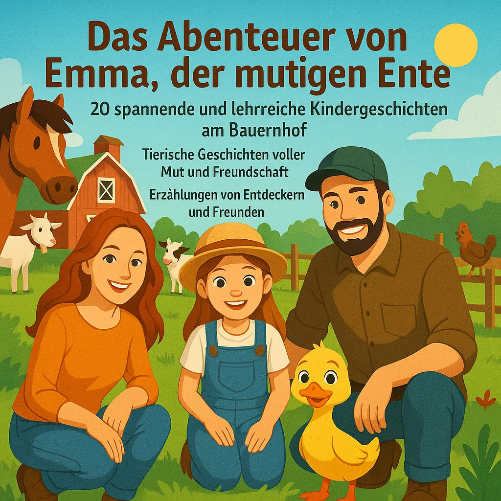 Das Abenteuer von Emma, der mutigen Ente. 20 Spannende und lehrreiche Kindergeschichten am Bauernhof. Tierische Geschichten voller Mut und Freundschaft. Erzählungen von Entdeckern und Freunden. Abenteuer und Freundschaften in der Tierwelt