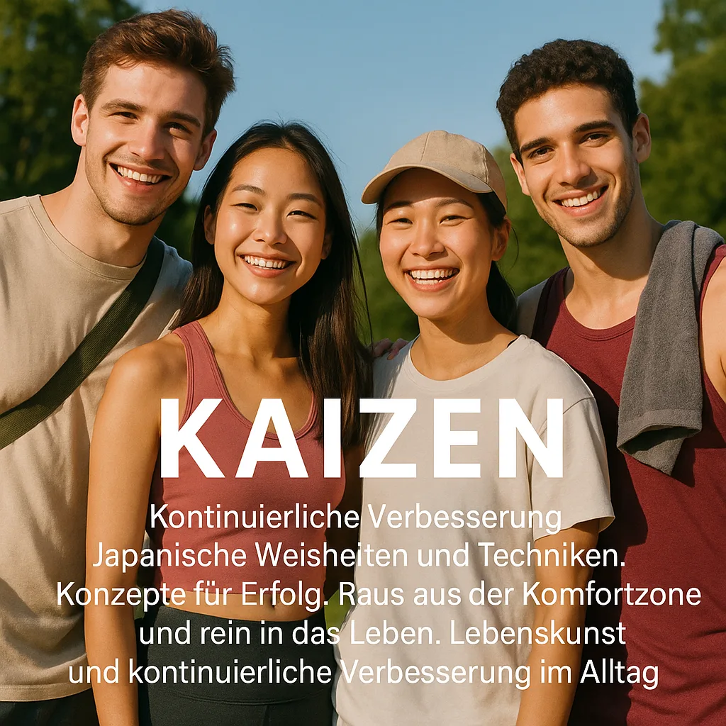 Kaizen: kontinuierliche Verbesserung. Japanische Weisheiten und Techniken. Konzepte für Erfolg. Raus aus der Komfortzone und rein in das Leben. Lebenskunst und kontinuierliche Verbesserung im Alltag.