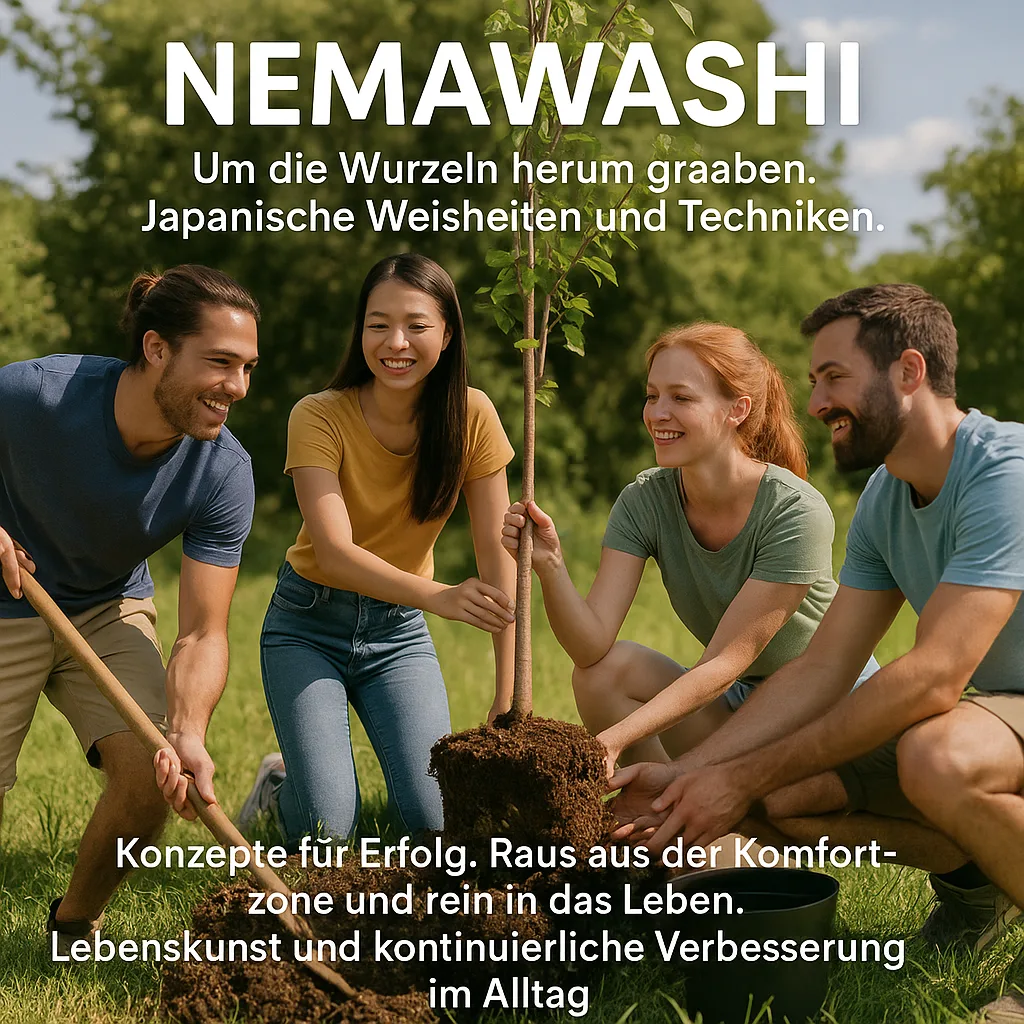 Nemawashi: um die Wurzeln herum graben. Japanische Weisheiten und Techniken. Konzepte für Erfolg. Raus aus der Komfortzone und rein in das Leben. Lebenskunst und kontinuierliche Verbesserung im Alltag.
