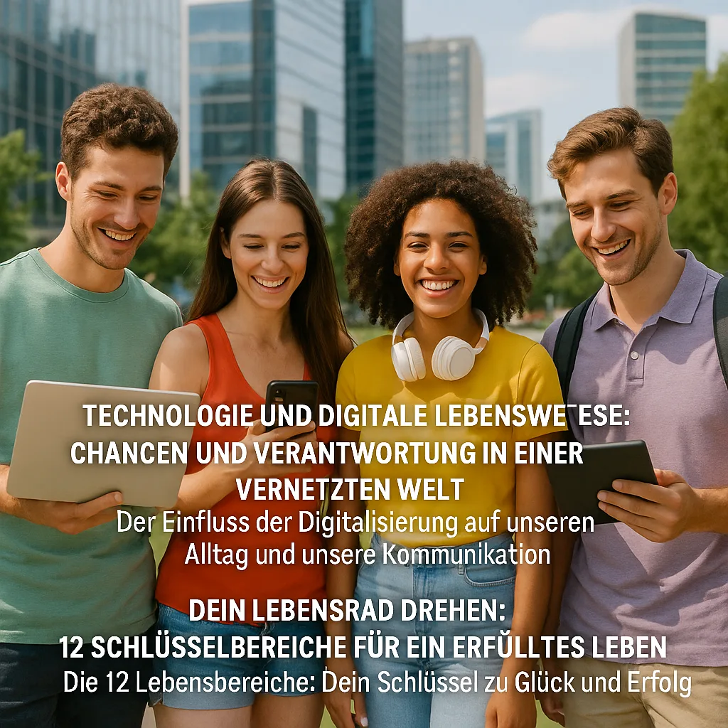 Technologie und Digitale Lebensweise: Chancen und Verantwortung in einer Vernetzten Welt. Der Einfluss der Digitalisierung auf unseren Alltag und unsere Kommunikation. Dein Lebensrad drehen: 12 Schlüsselbereiche für ein Erfülltes Leben: Die 12 Lebensbereiche: Dein Schlüssel zu Glück und Erfolg