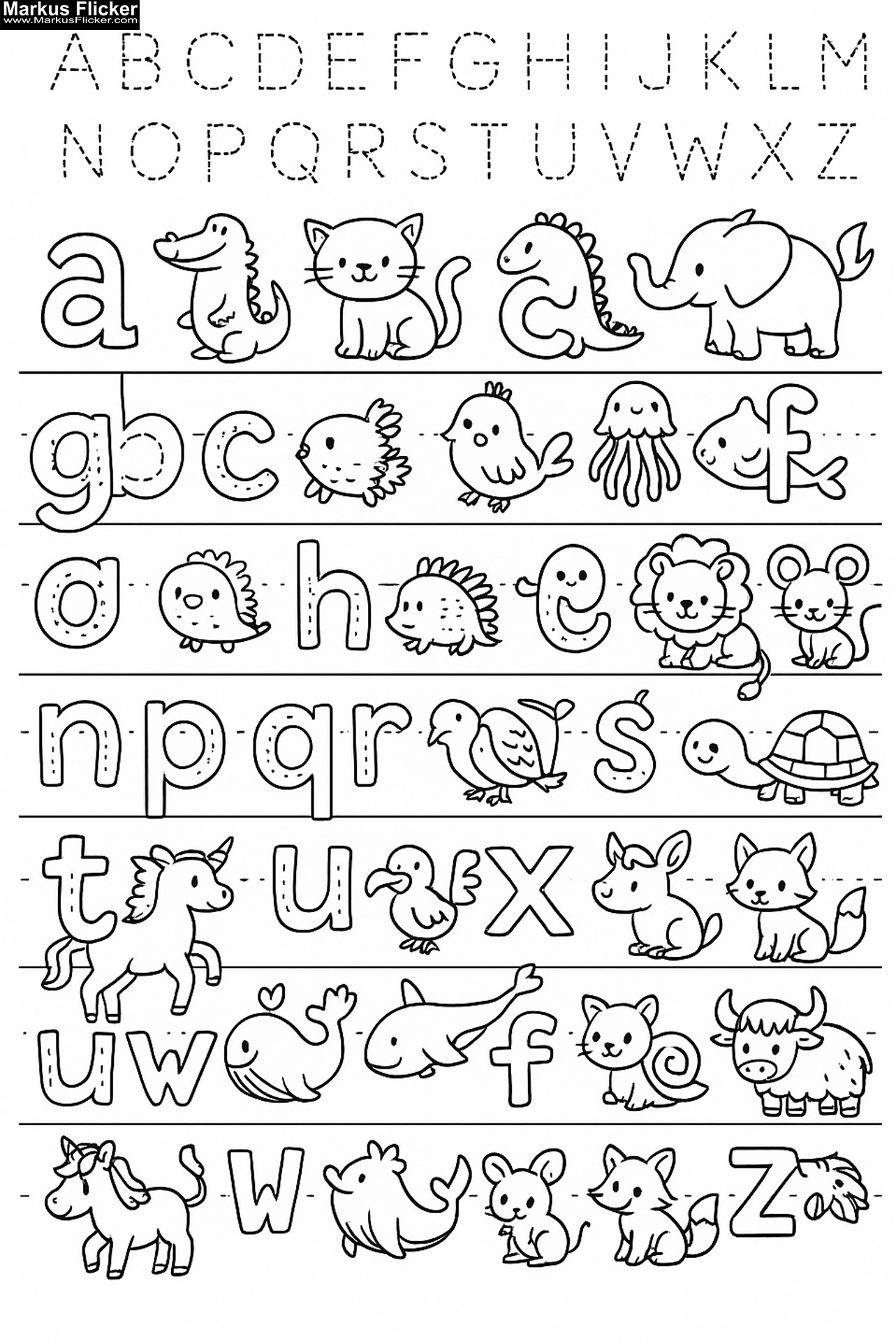 Mein Tierisches ABC – Ausmalspaß mit 26 Freunden. Alphabet lernen. ABC & Tiere – Buchstaben lernen mit Farben. Buchstaben malen, Tiere entdecken! Lernspaß mit Tieren. Malen, Lernen, Staunen inkl. Wimmelbilder zum Ausmalen