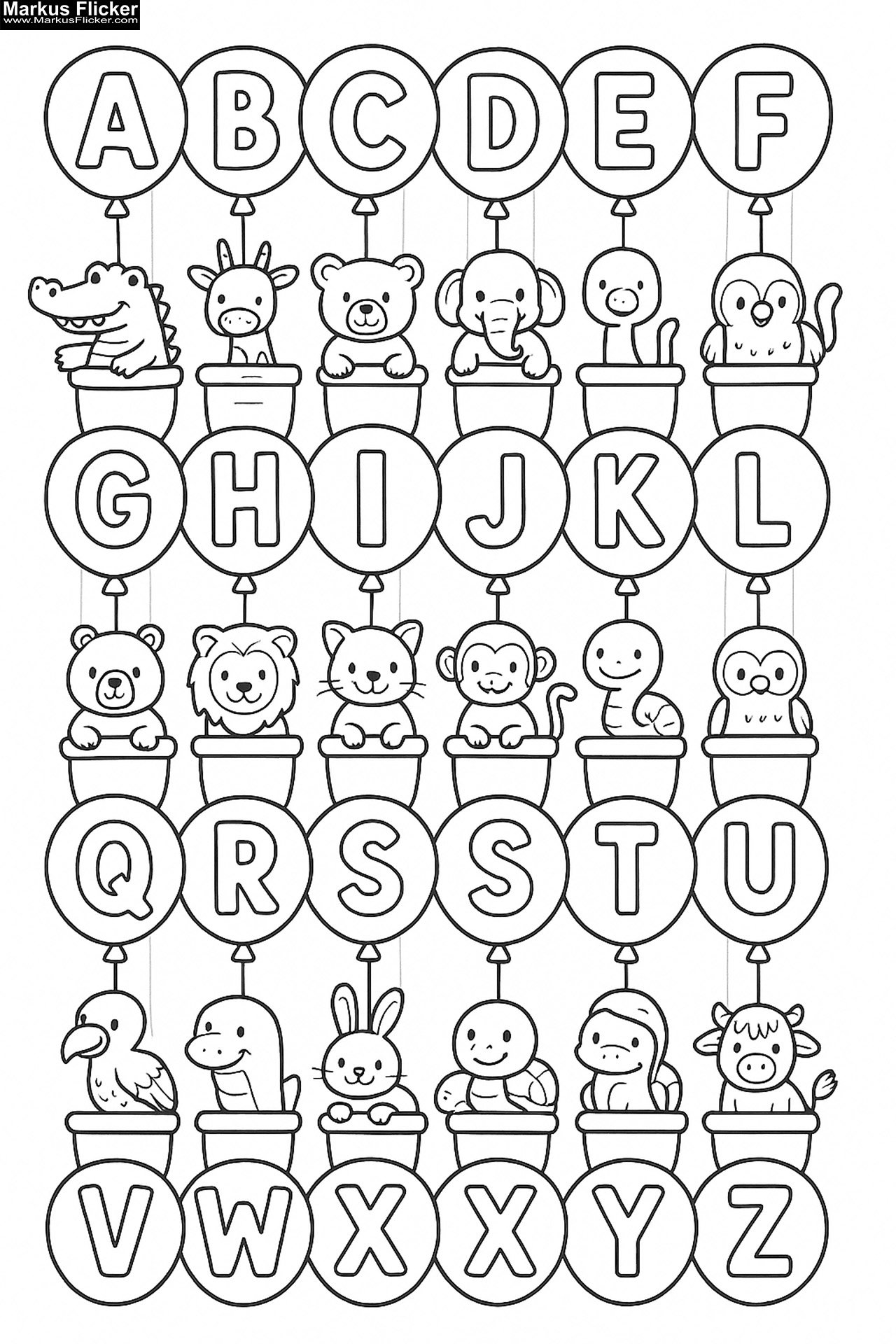 Mein Tierisches ABC – Ausmalspaß mit 26 Freunden. Alphabet lernen. ABC & Tiere – Buchstaben lernen mit Farben. Buchstaben malen, Tiere entdecken! Lernspaß mit Tieren. Malen, Lernen, Staunen inkl. Wimmelbilder zum Ausmalen