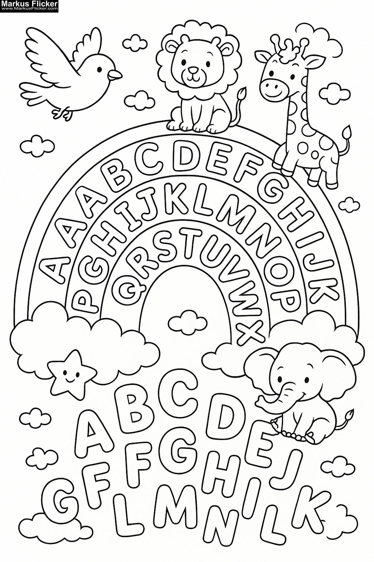 Mein Tierisches ABC – Ausmalspaß mit 26 Freunden. Alphabet lernen. ABC & Tiere – Buchstaben lernen mit Farben. Buchstaben malen, Tiere entdecken! Lernspaß mit Tieren. Malen, Lernen, Staunen inkl. Wimmelbilder zum Ausmalen