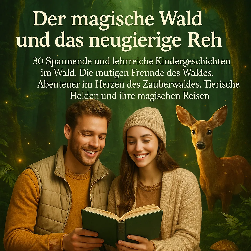 Der magische Wald und das neugierige Reh. 30 Spannende und lehrreiche Kindergeschichten im Wald. Die mutigen Freunde des Waldes. Abenteuer im Herzen des Zauberwaldes. Tierische Helden und ihre magischen Reisen.