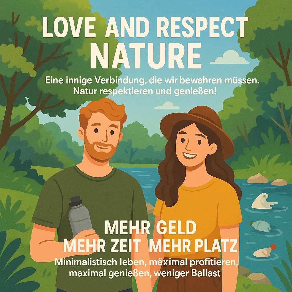 Love and Respect Nature! Eine innige Verbindung, die wir bewahren müssen. Natur respektieren und genießen! Müll in Flüssen und Seen! Minimalismus Mehr Geld Mehr Zeit Mehr Platz Mehr Leben: Minimalistisch leben, maximal profitieren, maximal genießen, weniger Ballast