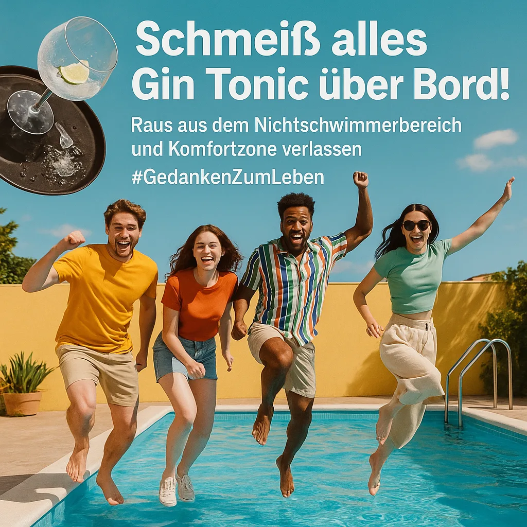Schmeiß alles Gin Tonic über Bord! Raus aus dem Nichtschwimmerbereich und Komfortzone verlassen #GedankenZumLeben
