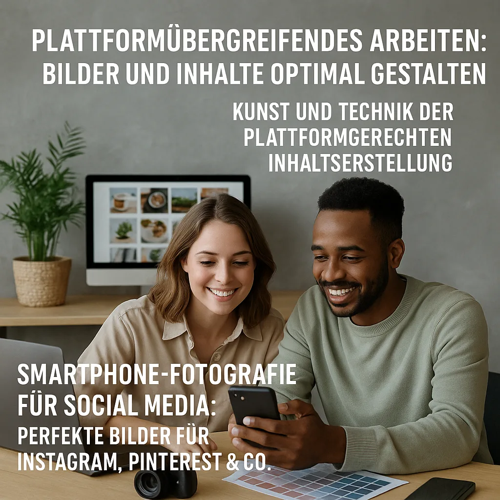 Plattformübergreifendes Arbeiten: Bilder und Inhalte optimal gestalten. Kunst und Technik der plattformgerechten Inhaltserstellung. Smartphone-Fotografie für Social Media: Perfekte Bilder für Instagram, Pinterest & Co. Smart und kreativ