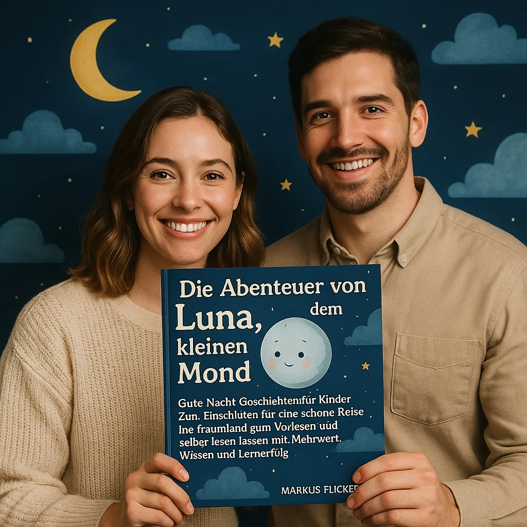Die Abenteuer von Luna, dem kleinen Mond. Gute Nacht Geschichten für Kinder zum Einschlafen für eine schöne Reise ins Traumland zum Vorlesen und selber lesen lassen mit Mehrwert, Wissen und Lernerfolg Buch von Markus Flicker