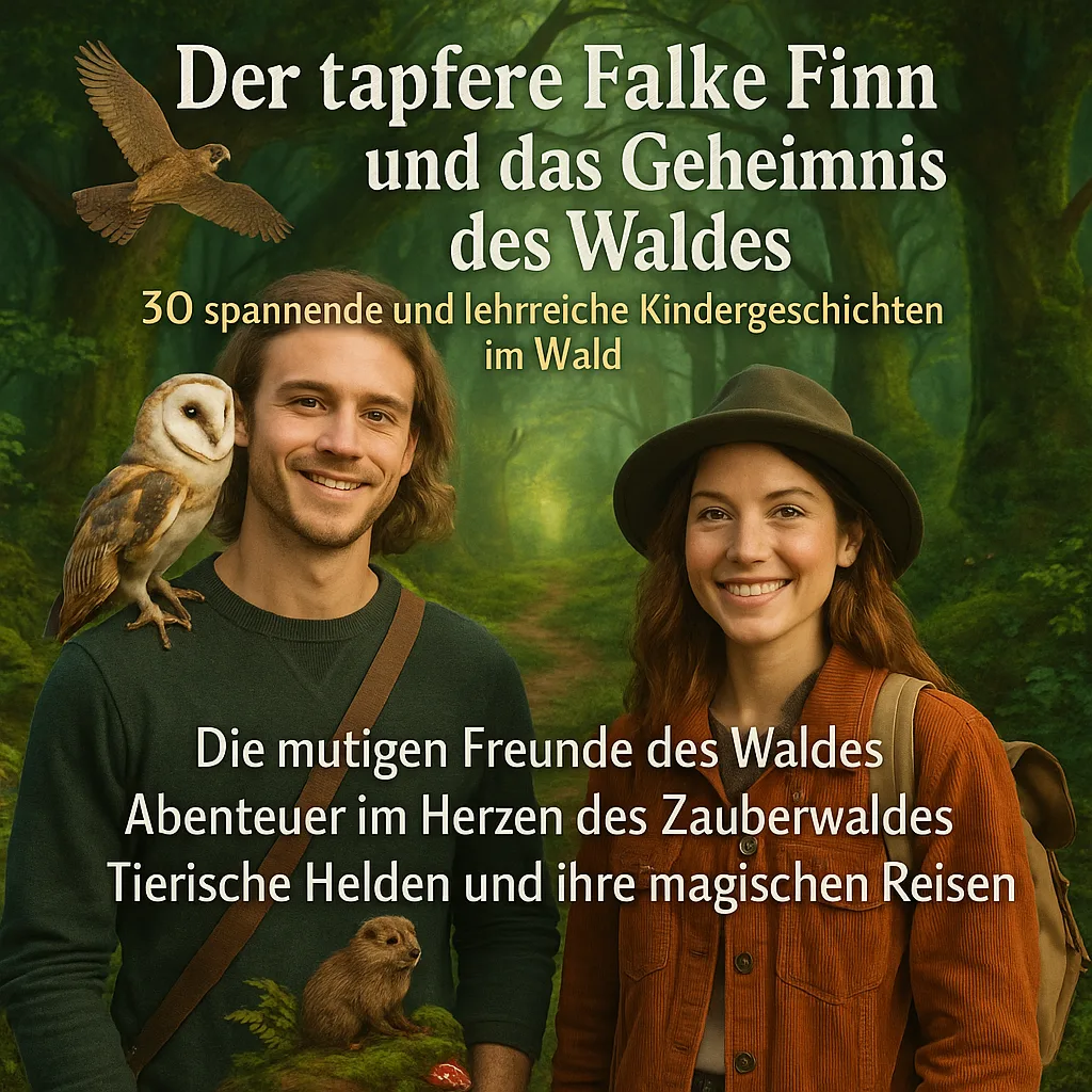 Der tapfere Falke Finn und das Geheimnis des Waldes. 30 Spannende und lehrreiche Kindergeschichten im Wald. Die mutigen Freunde des Waldes. Abenteuer im Herzen des Zauberwaldes. Tierische Helden und ihre magischen Reisen.