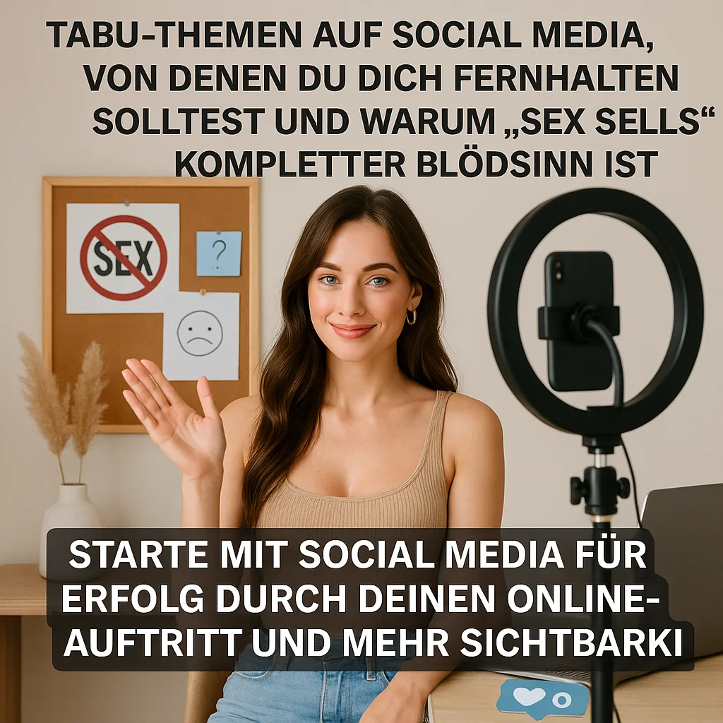 Tabu Themen auf Social Media, von denen du dich fernhalten solltest und warum "Sex sells" kompletter Blödsinn ist. Wie werde ich im Internet sichtbar?!: Starte mit Social Media für Erfolg durch deinen Online Auftritt und mehr Sichtbarkeit