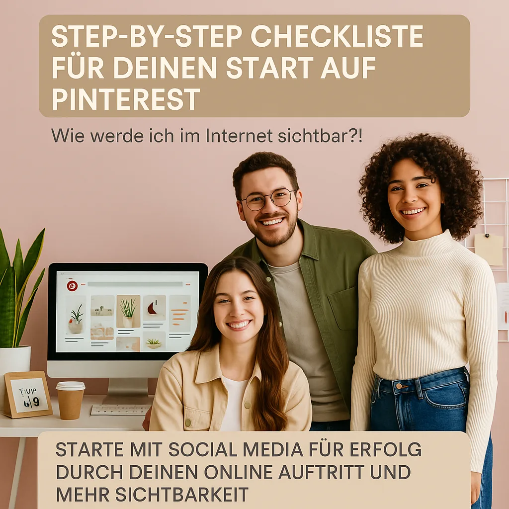 Step-by-Step Checkliste für deinen Start auf Pinterest. Wie werde ich im Internet sichtbar?!: Starte mit Social Media für Erfolg durch deinen Online Auftritt und mehr Sichtbarkeit