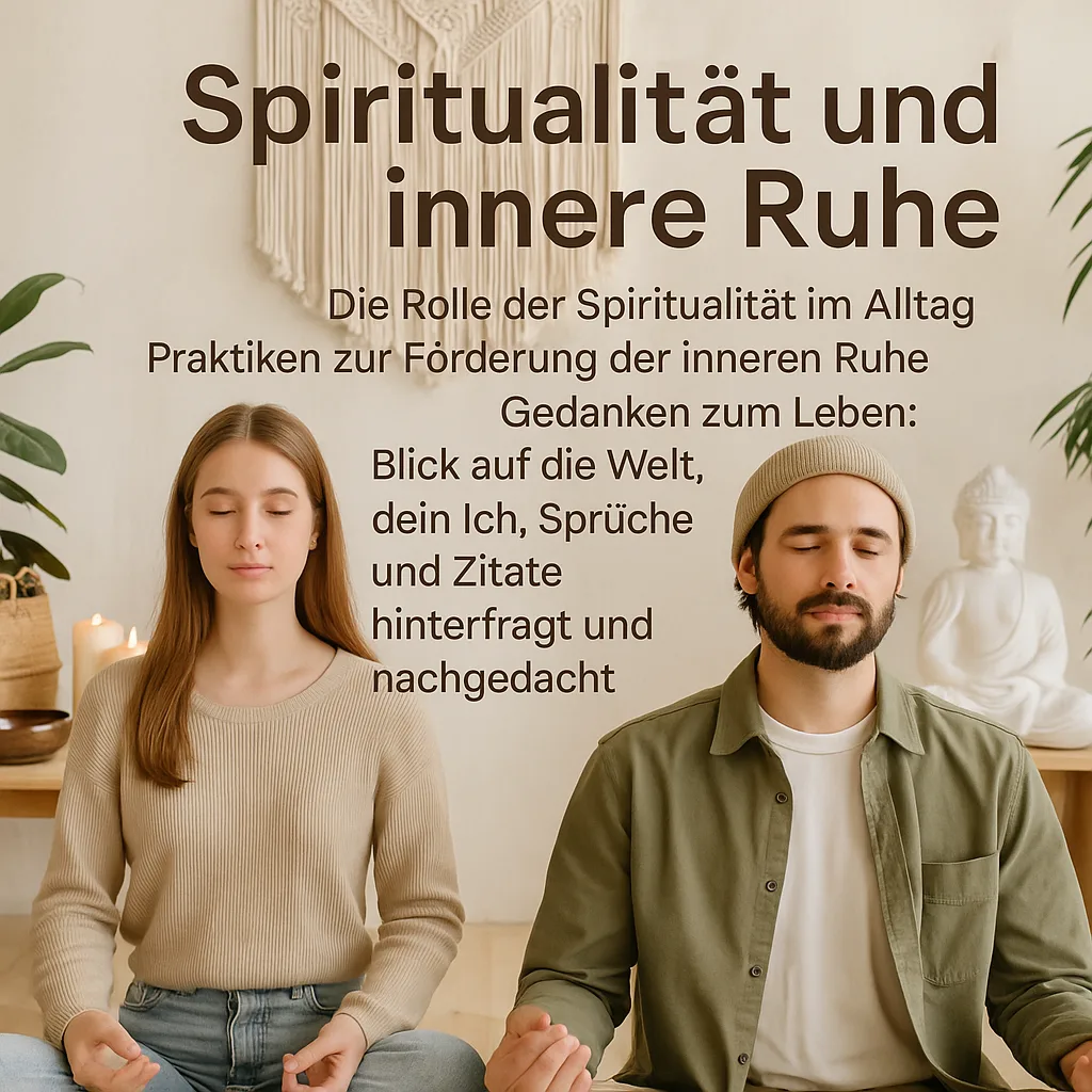 Spiritualität und innere Ruhe. Die Rolle der Spiritualität im Alltag. Praktiken zur Förderung der inneren Ruhe. Gedanken zum Leben: Blick auf die Welt, dein Ich, Sprüche und Zitate hinterfragt und nachgedacht #GedankenZumLeben