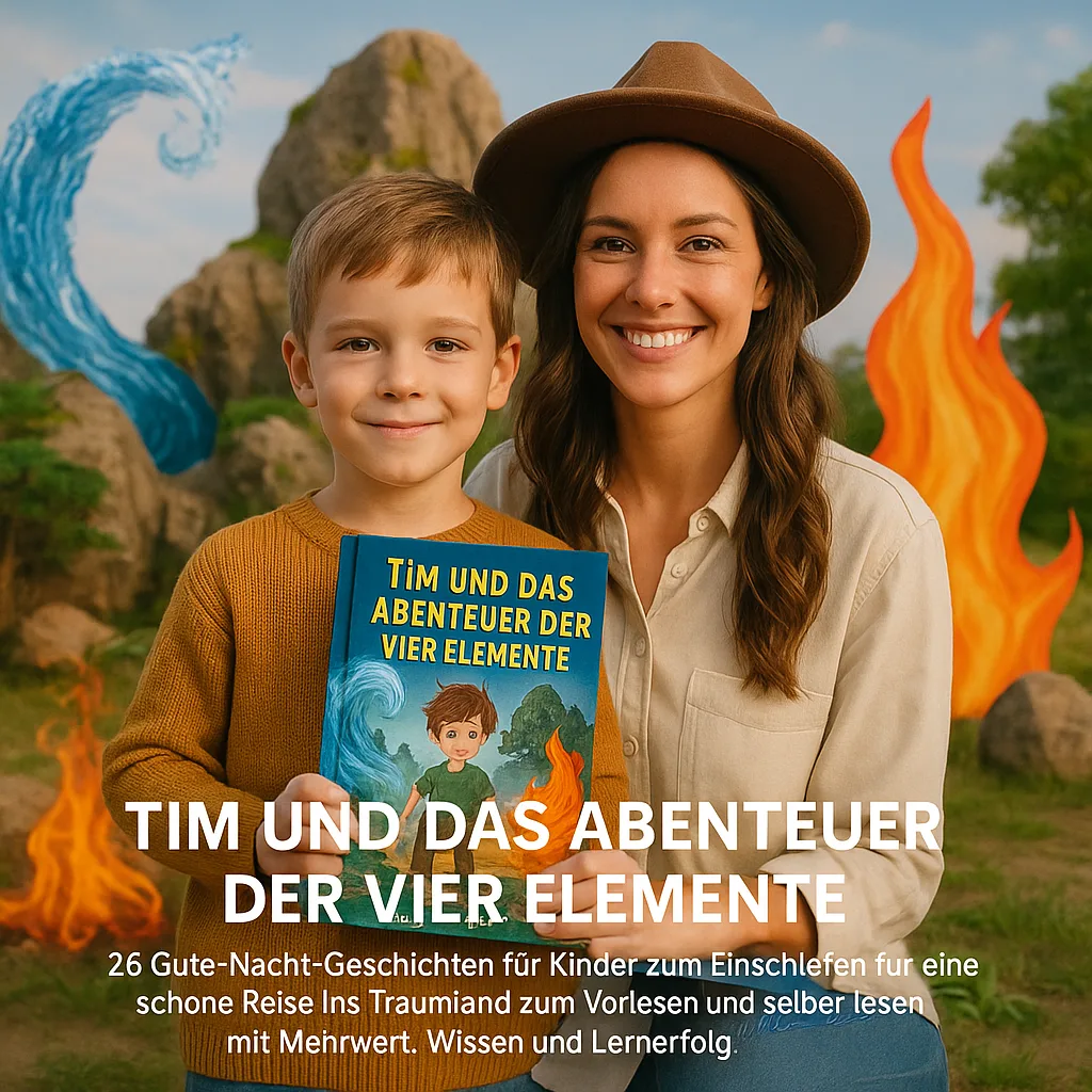 Tim und das Abenteuer der vier Elemente. 26 Gute Nacht Geschichten für Kinder zum Einschlafen für eine schöne Reise ins Traumland zum Vorlesen und selber lesen lassen mit Mehrwert, Wissen und Lernerfolg Buch von Markus Flicker