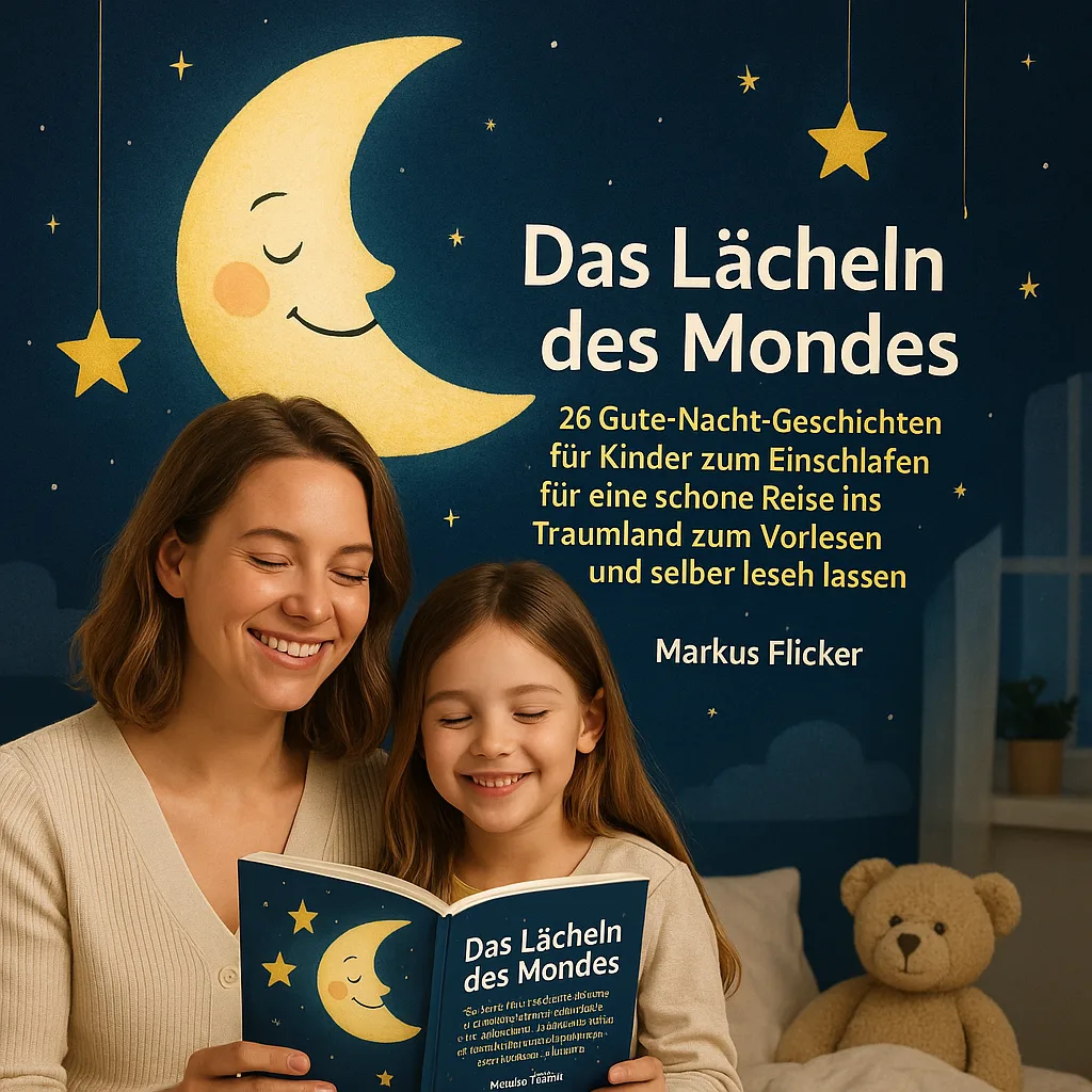 Das Lächeln des Mondes. 26 Gute Nacht Geschichten für Kinder zum Einschlafen für eine schöne Reise ins Traumland zum Vorlesen und selber lesen lassen mit Mehrwert, Wissen und Lernerfolg Buch von Markus Flicker