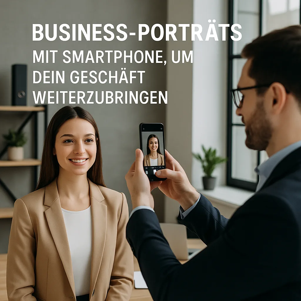 Business-Porträts mit Smartphone oder Handy um dein Geschäft weiter zu bringen von einem professionellem Fotografen inkl. 4 Tipps