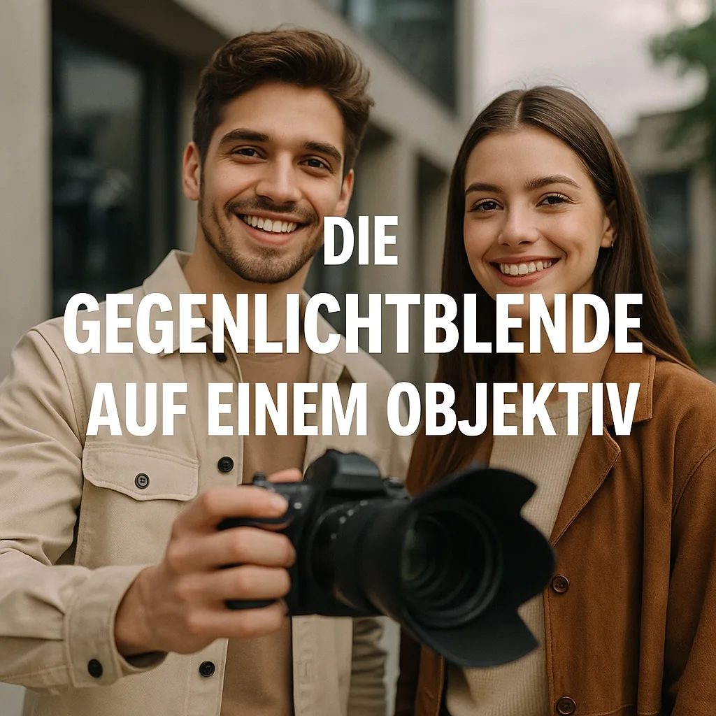 Die Gegenlichtblende auf einem Objektiv mit der Kamera