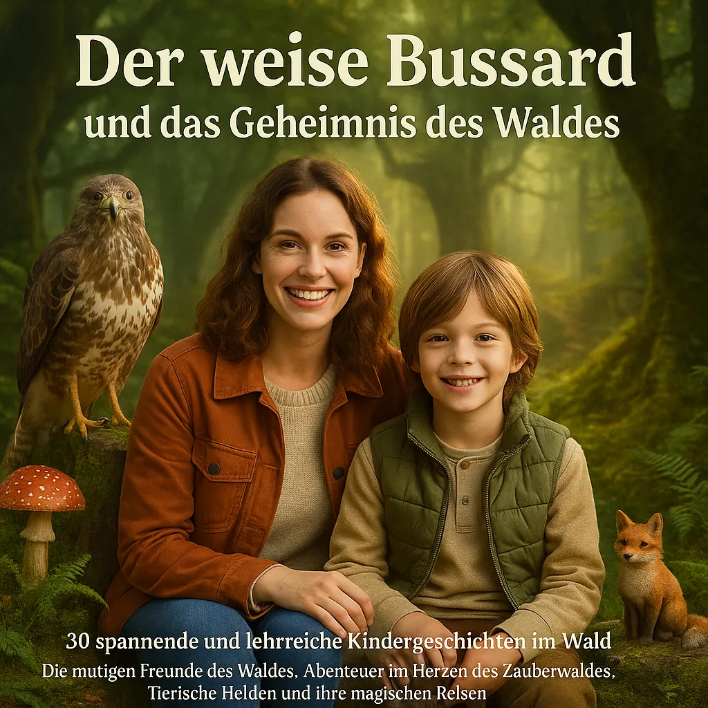 Der weise Bussard und das Geheimnis des Waldes. 30 Spannende und lehrreiche Kindergeschichten im Wald. Die mutigen Freunde des Waldes. Abenteuer im Herzen des Zauberwaldes. Tierische Helden und ihre magischen Reisen.