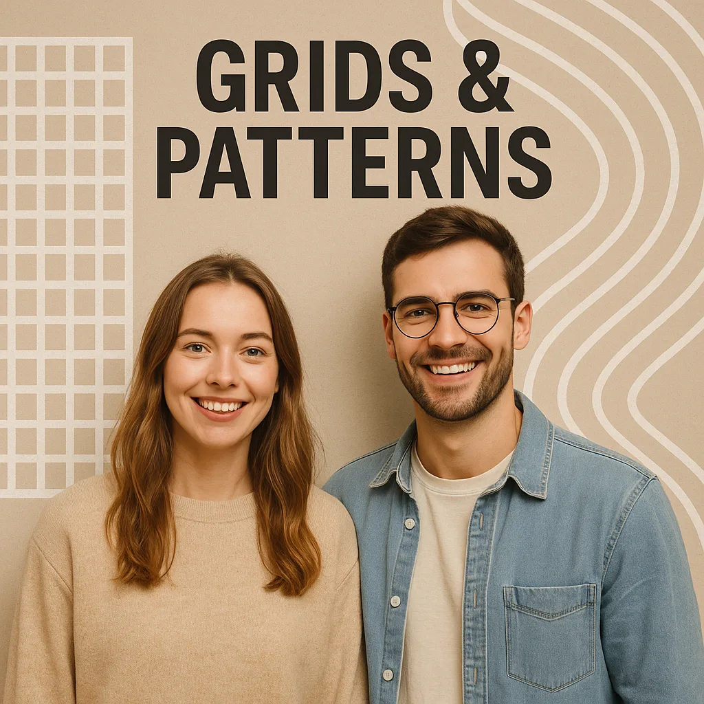 Gitter und Muster im Hintergrund einfügen für ein Portrait Foto. Bildbearbeitung mit Adobe Photoshop