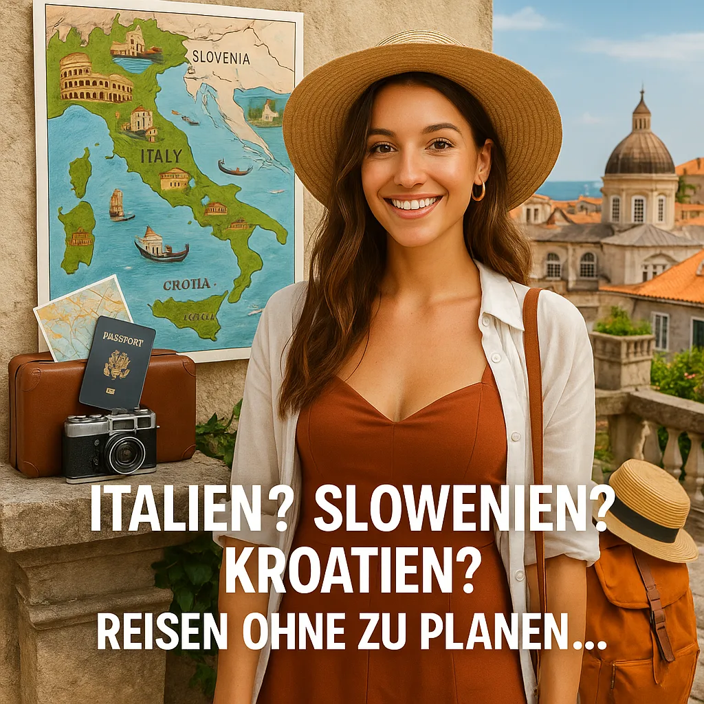 Italien? Slowenien? Kroatien? Reisen ohne zu planen... inkl. 7 Tipps für Spontanreisen mit dem Auto. Roadtrip in Europa. Reisen mit dem Auto innerhalb der EU. Citytrips, Camping, Landschaft, Rundfahrt mit dem PKW, romantische Städte und Urlaubsinspiration