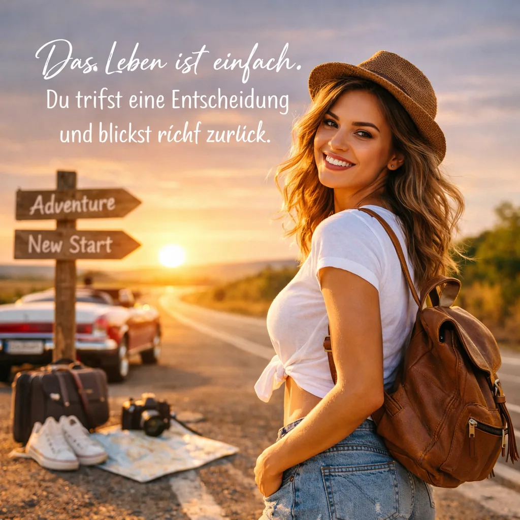 Das Leben ist einfach. Du triffst eine Entscheidung und blickst nicht zurück. #GedankenZumLeben