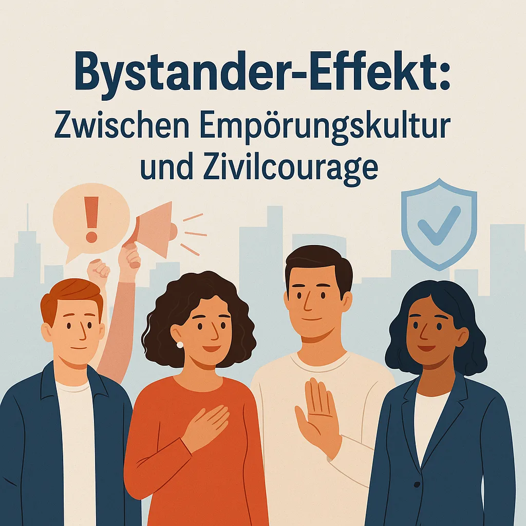 Mehr über den Artikel erfahren Bystander-Effekt: Zwischen Empörungskultur und Zivilcourage inkl. 5 Punkte Selbsttest