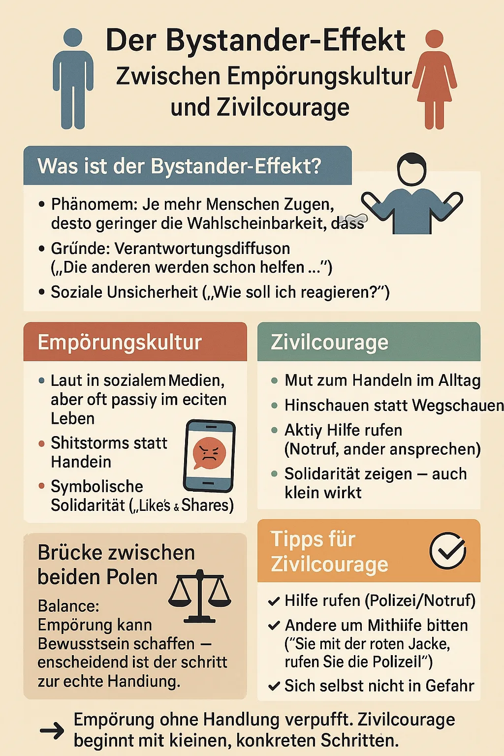 Bystander-Effekt: Zwischen Empörungskultur und Zivilcourage