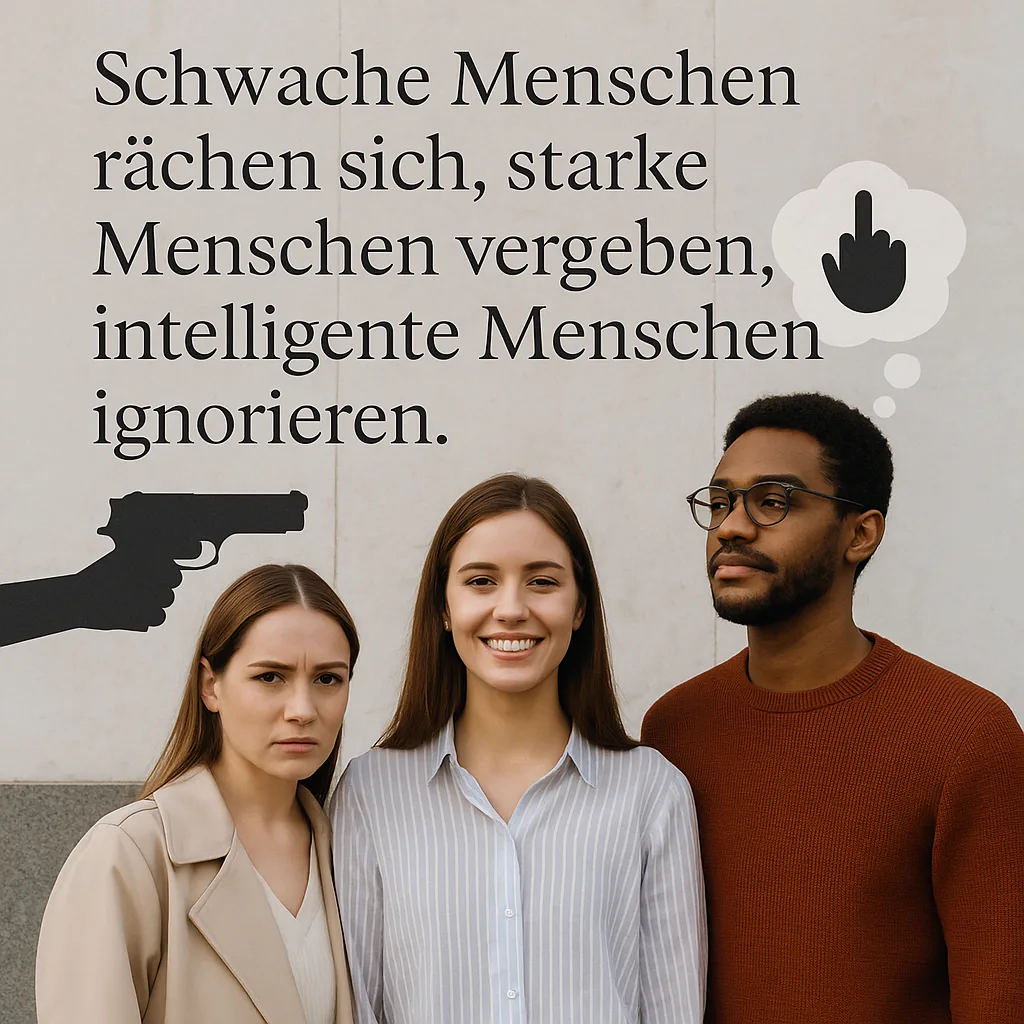 Schwache Menschen rächen sich, starke Menschen vergeben, intelligente Menschen ignorieren